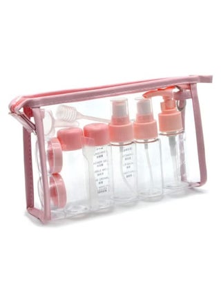 Set of 11 Travel Bottles Kit, TSA Approved Leak Proof Portable Toiletry Containers Set, Clear PET Flight Size Cosmetic Containers for Lotion, Shampoo, Cream, Soap (Pink) - pzsku/ZC0C1DDCCBF9B0D4063C9Z/45/_/1729823471/2e153132-026d-450d-ae46-7c3a6f6ab94c