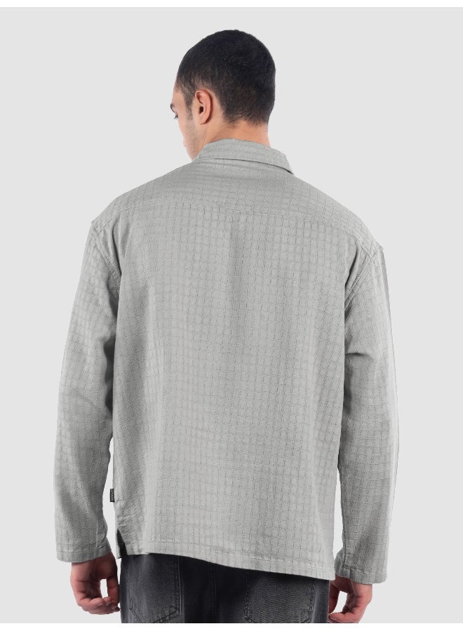 Beyoung Light Grey Pullover Kurta Shirt  - Image 3