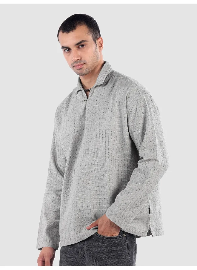 بيونغ Light Grey Pullover Kurta Shirt