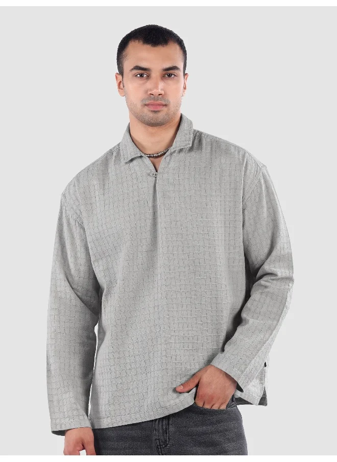 بيونغ Light Grey Pullover Kurta Shirt