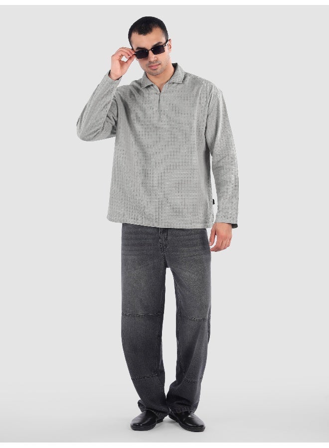 Beyoung Light Grey Pullover Kurta Shirt  - Image 5