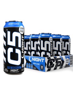 C5 Energy C5 Energy Drink Night Energy Flavour, Pre Workout, Zero Caffeine, Sugar Free, Zero Calories with Beta Alanine, L-Arginine 16fl.OZ, 473ml Caffeine Free Preworkout Pack of 12  - Image 1