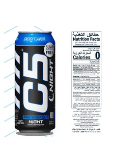 C5 Energy C5 Energy Drink Night Energy Flavour, Pre Workout, Zero Caffeine, Sugar Free, Zero Calories with Beta Alanine, L-Arginine 16fl.OZ, 473ml Caffeine Free Preworkout Pack of 12  - Image 3