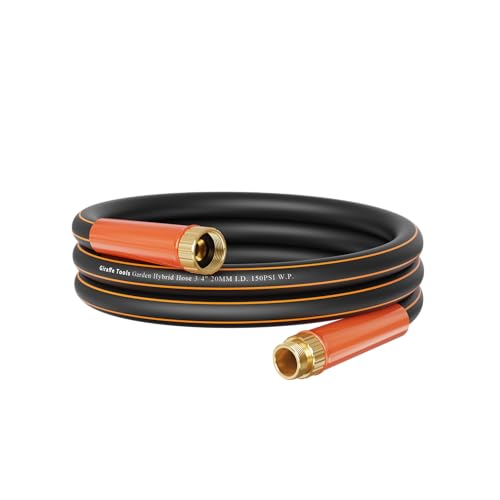 Giraffe Tools Garden Hose 12ft x 3/4", Heavy Duty Water Hose, Flexible, Hybrid Lightweight Hose with Swivel Handle, Male to Female Fittings, Burst 600 PSI - Image 1