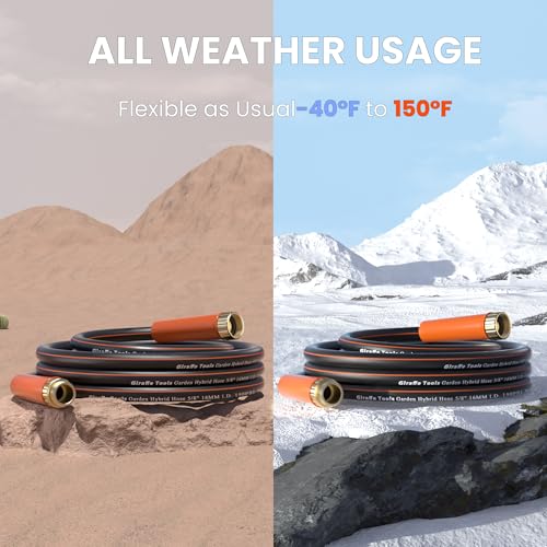 Giraffe Tools Garden Hose 12ft x 3/4", Heavy Duty Water Hose, Flexible, Hybrid Lightweight Hose with Swivel Handle, Male to Female Fittings, Burst 600 PSI - Image 5