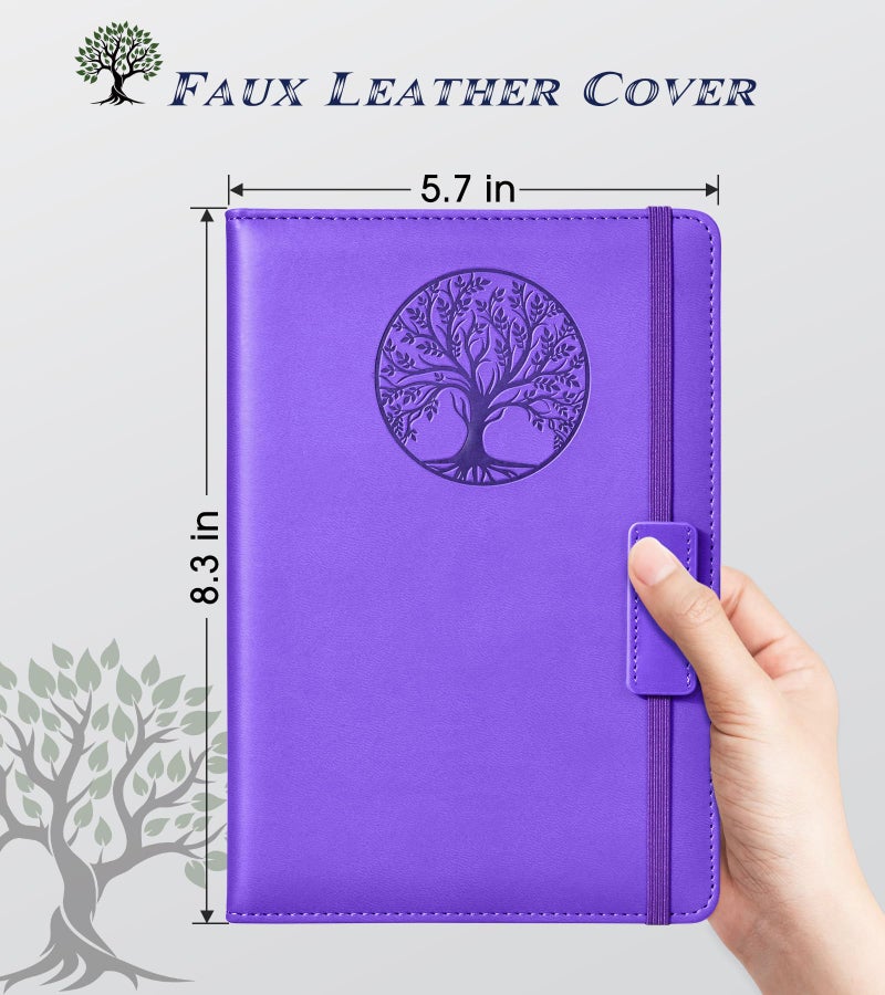 Biuwory Lined Journal Notebook for Women Men,256 Pages A5 Hardcover Leather Journals for Writing,Travel,Business,Work & School,College Ruled Notebooks for Note Taking,Diary Notepad 5.7"Ã—8.3" purple - Image 2