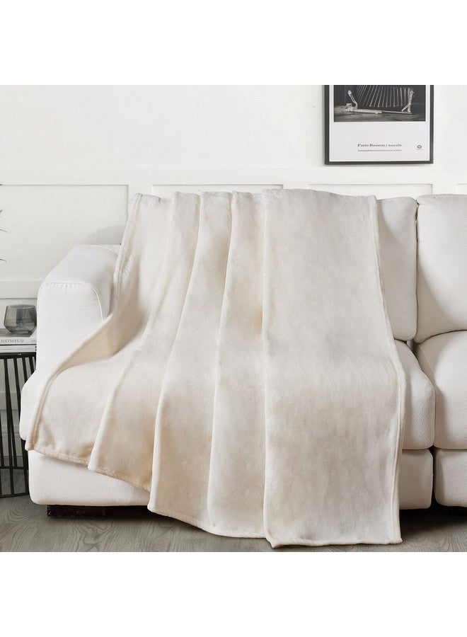 REVE 300-GSM High Quality Soft Flannel Blanket Ecru 0.5 x 220 x 170 cm HT-BK-015 - Image 1
