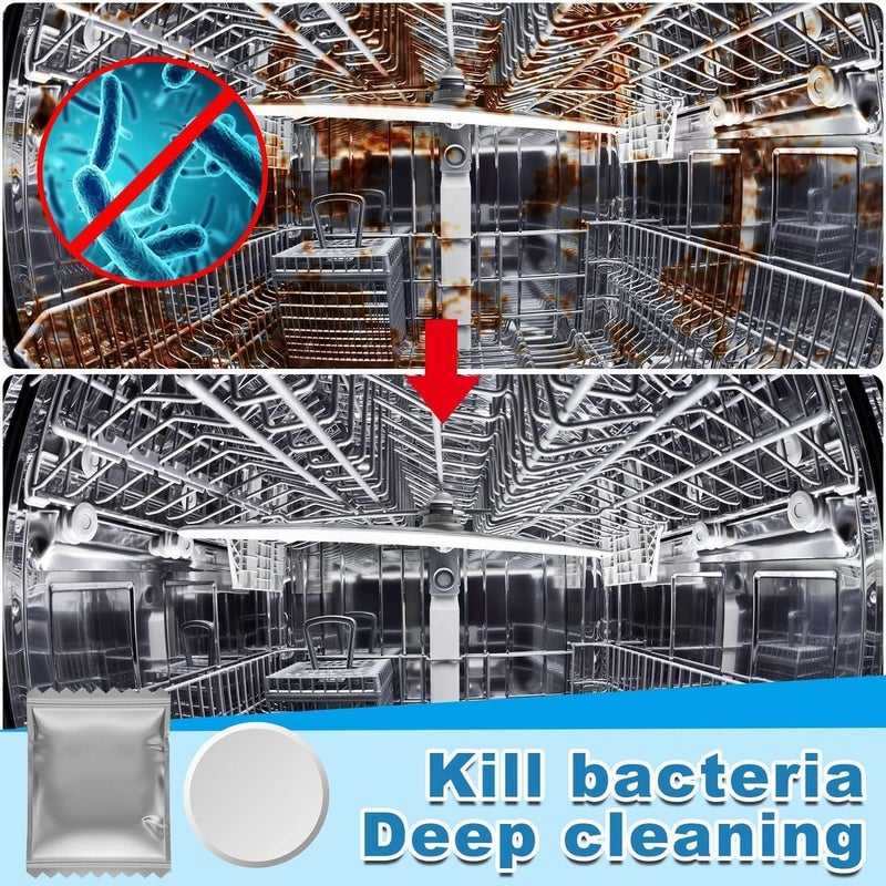 Xspring Dishwasher Tablets, 60 Pack Dishwasher Slice, 3 Box Dishwasher Cleaning Tablets That Remove Lime Buildup, Clean and Decontaminate to Remove Oil and Scale, Dishwasher Cleaner - Image 4