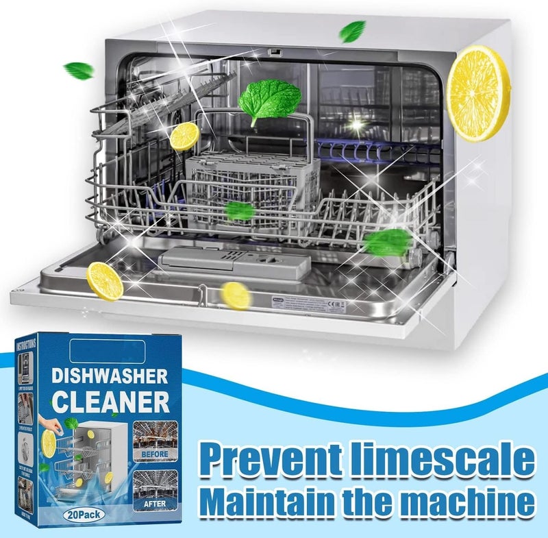 Xspring Dishwasher Tablets, 60 Pack Dishwasher Slice, 3 Box Dishwasher Cleaning Tablets That Remove Lime Buildup, Clean and Decontaminate to Remove Oil and Scale, Dishwasher Cleaner - Image 2
