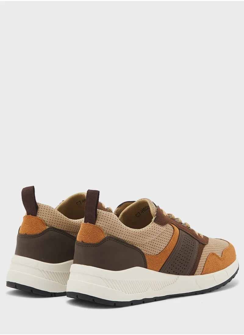 Robert Wood Faux Nubuck And Suede Smart Sneakers