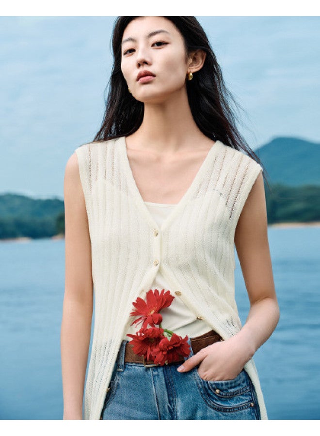 Waxbird Peacebird [solid Color Knitwear] Regular Slight Stretch Urban Casual Button Women's Knitwear - Image 1