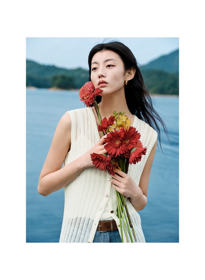 Waxbird Peacebird [solid Color Knitwear] Regular Slight Stretch Urban Casual Button Women's Knitwear - Image 5