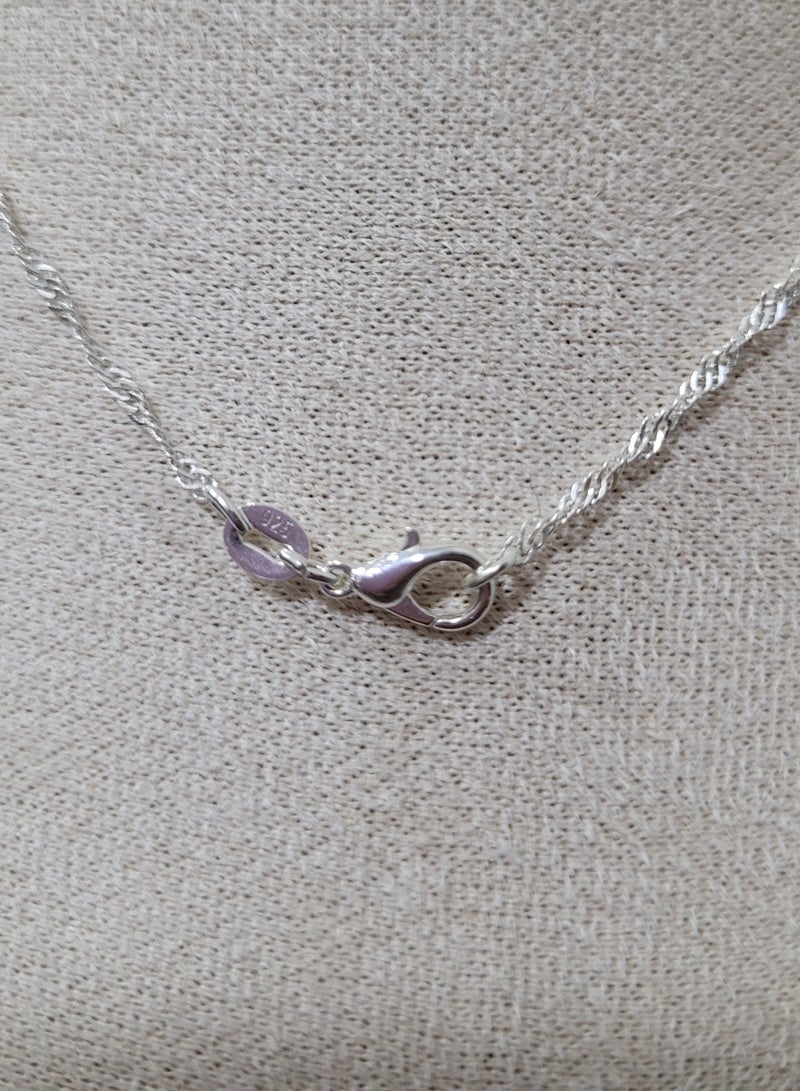 Minorisa 925 Sterling Silver Twisted Chain Necklace with Baroque Pearl - Image 3