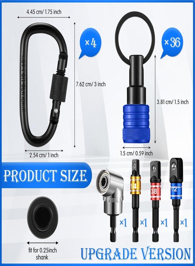Threlaco حامل رؤوس مثقاب مطور من 36 قطعة، 3 قطع بمقبس سداسي 1/4 بوصة و3/8 بوصة و1/2 بوصة، حامل رؤوس سريع الفك، محول تثبيت بزاوية 105 درجة لأدوات تحسين المنزل، هدية (متعدد الألوان) - Image 2
