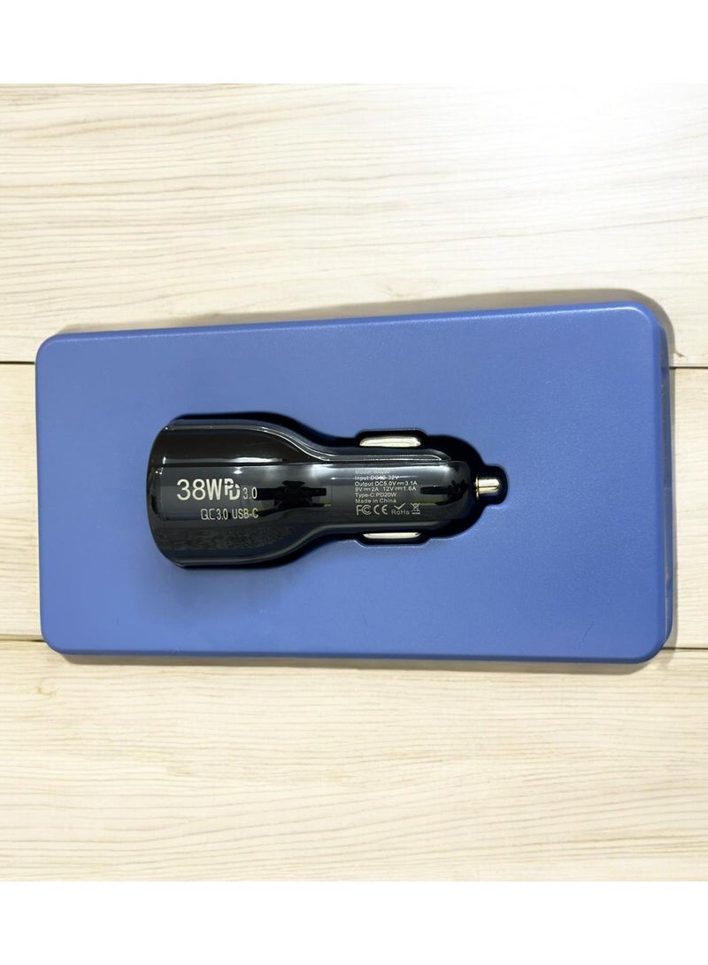 أس بي شاحن سيارة ذكي سريع QC3.0 PD20W+QC18W مع ​​منفذين متوافقين - Image 2