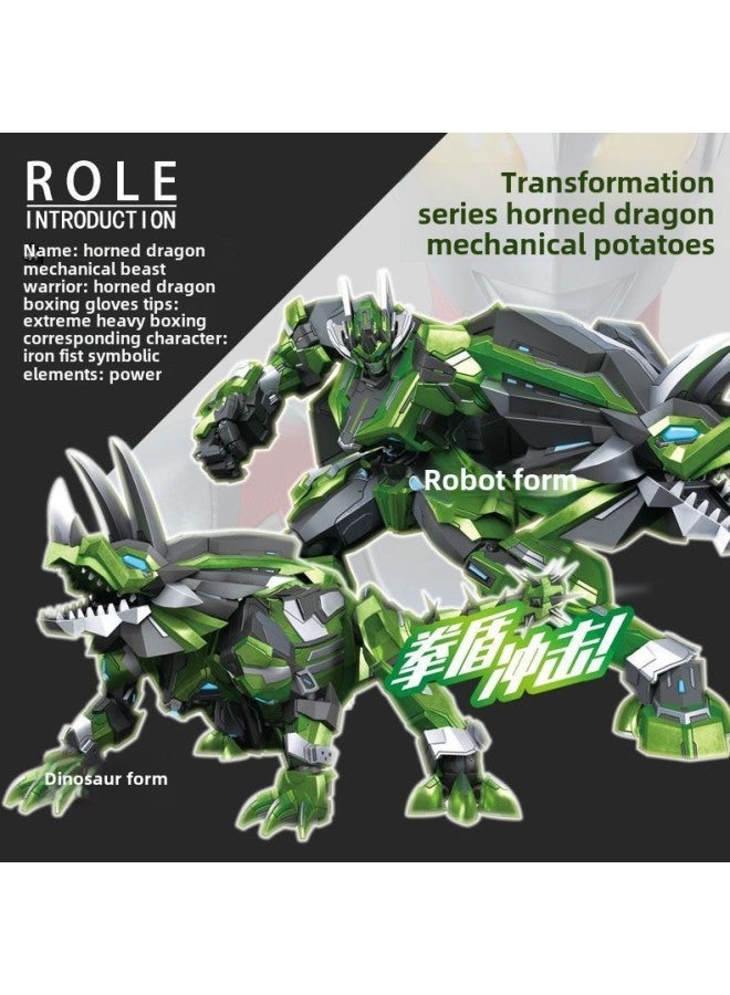 Steel Flying Dragon Toy Deformation Robot Ott Fit Deformation Dinosaur Man Tyrannosaurus King Kong 2 Boys Children 4-Color:Large Transformed Ceremony Mechanical Beast - Image 1