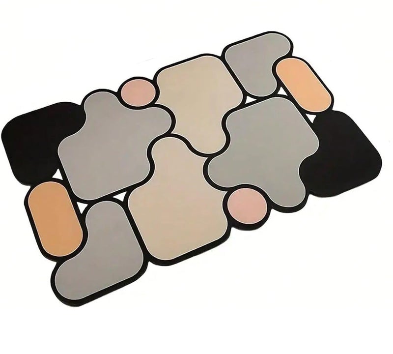 KACHKIT SpecialShaped Puzzle 5D Mat Absorbent QuickDrying Diatom Mud Bathroom Floor Mat Bathroom Toilet NonSlip Foot Mat Toilet Door Mat Foot Pad Entry Door for Home Multicolour - Image 1