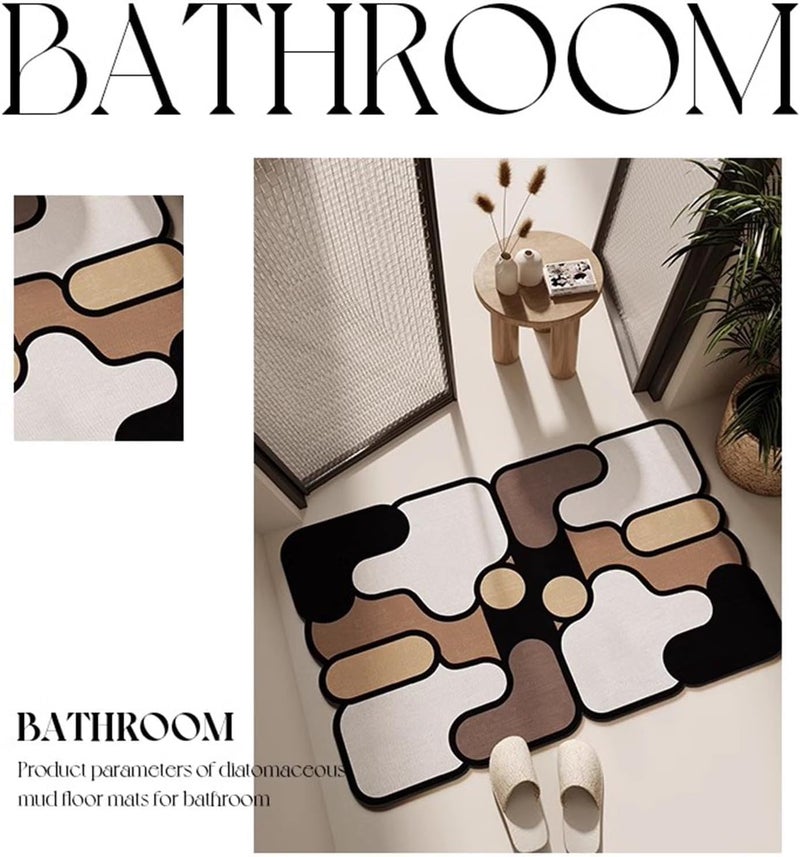KACHKIT SpecialShaped Puzzle 5D Mat Absorbent QuickDrying Diatom Mud Bathroom Floor Mat Bathroom Toilet NonSlip Foot Mat Toilet Door Mat Foot Pad Entry Door for Home Multicolour - Image 4