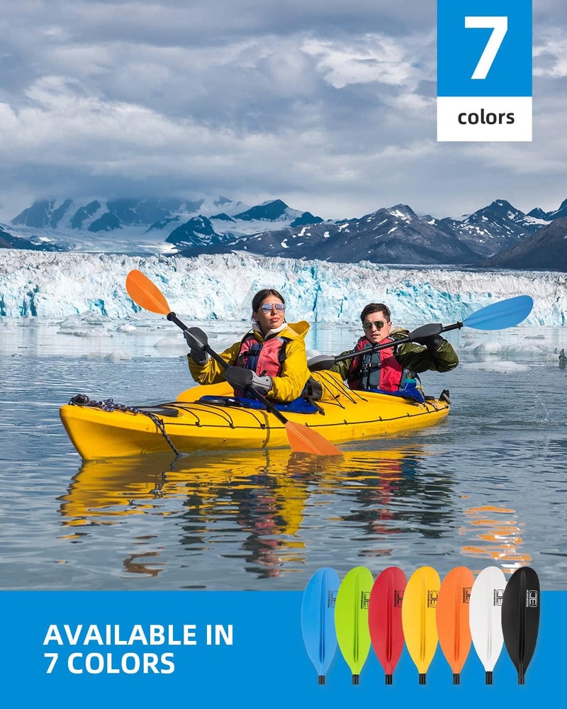 OCEANBROAD Kayak Paddle 86in/218cm, 90.5in/230cm, 95in/241cm Alloy Shaft Kayaking Boating Canoeing Oar with Paddle Leash - Image 3