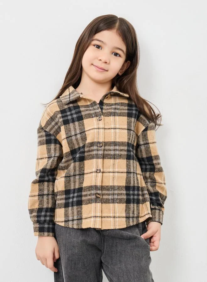 Styli Styli Girls Checkered Flannel Shirt
