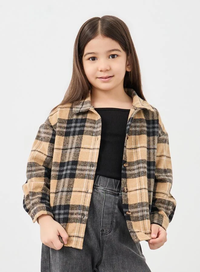 Styli Styli Girls Checkered Flannel Shirt