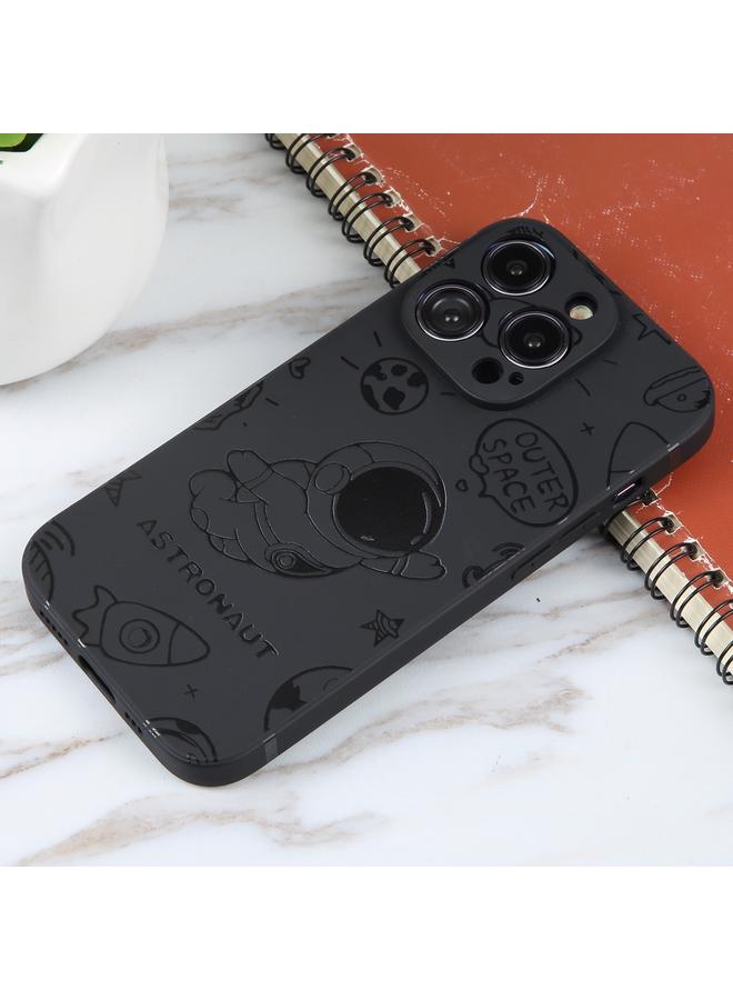 زبون جراب لهاتف iPhone 11 بنمط رائد فضاء من السيليكون بحافة مستقيمة - Image 2