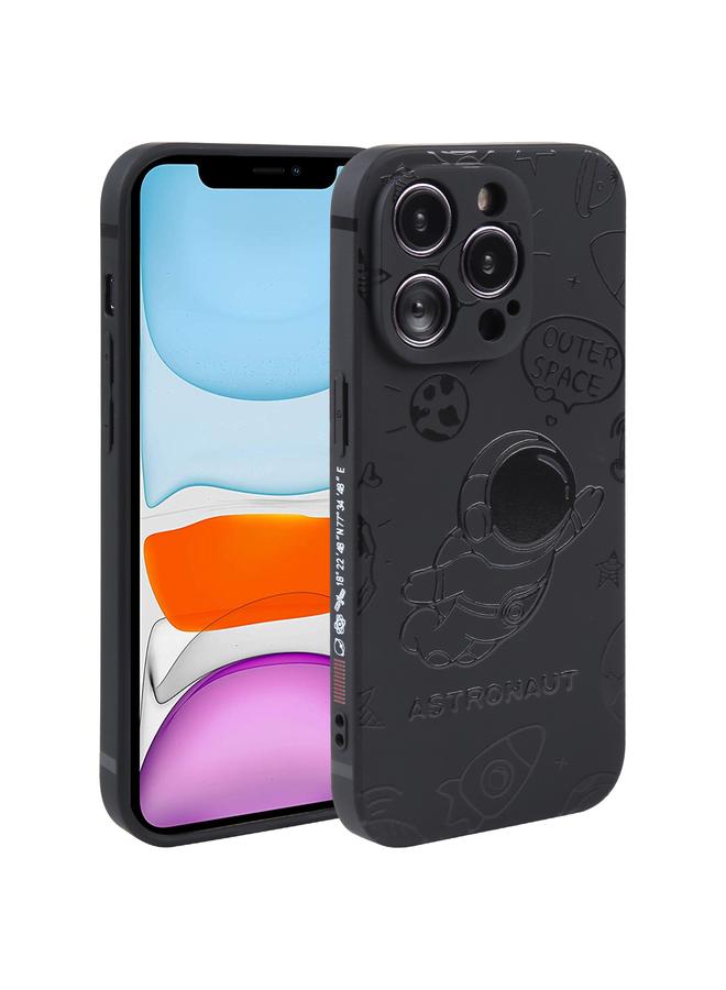 زبون جراب لهاتف iPhone 11 بنمط رائد فضاء من السيليكون بحافة مستقيمة - Image 1