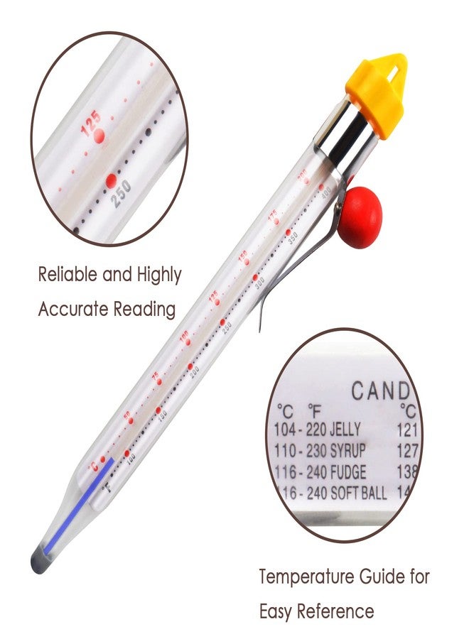 ROLLMOSS Candy Thermometer Sugar Thermometer with Pot Clip 8 Inches Syrup Thermometer with Hanging Clip Kitchen Accessories for Baking, Cooking, Making Jam, Jelly, Candle - Image 3