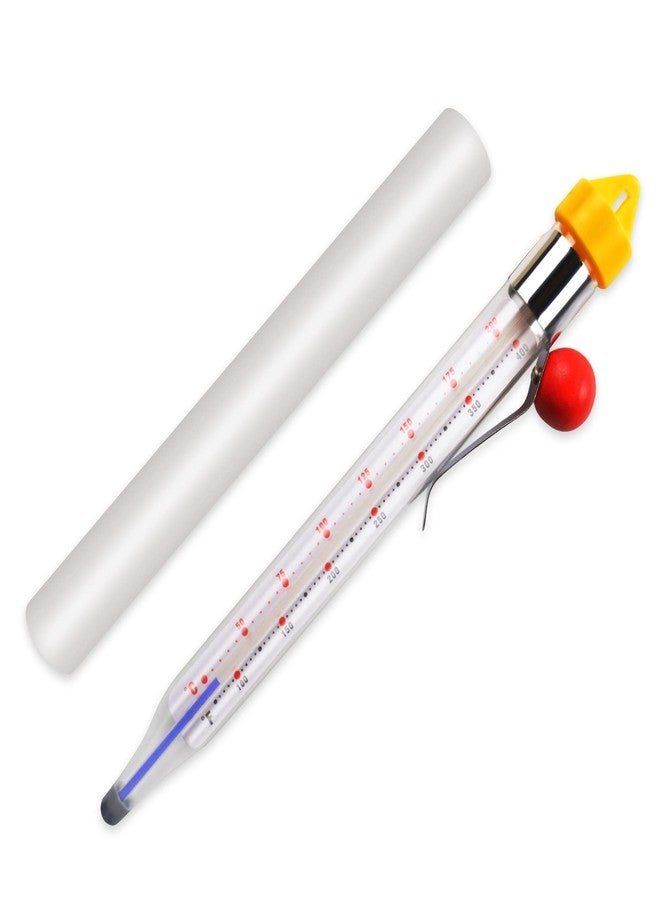 ROLLMOSS Candy Thermometer Sugar Thermometer with Pot Clip 8 Inches Syrup Thermometer with Hanging Clip Kitchen Accessories for Baking, Cooking, Making Jam, Jelly, Candle - Image 1