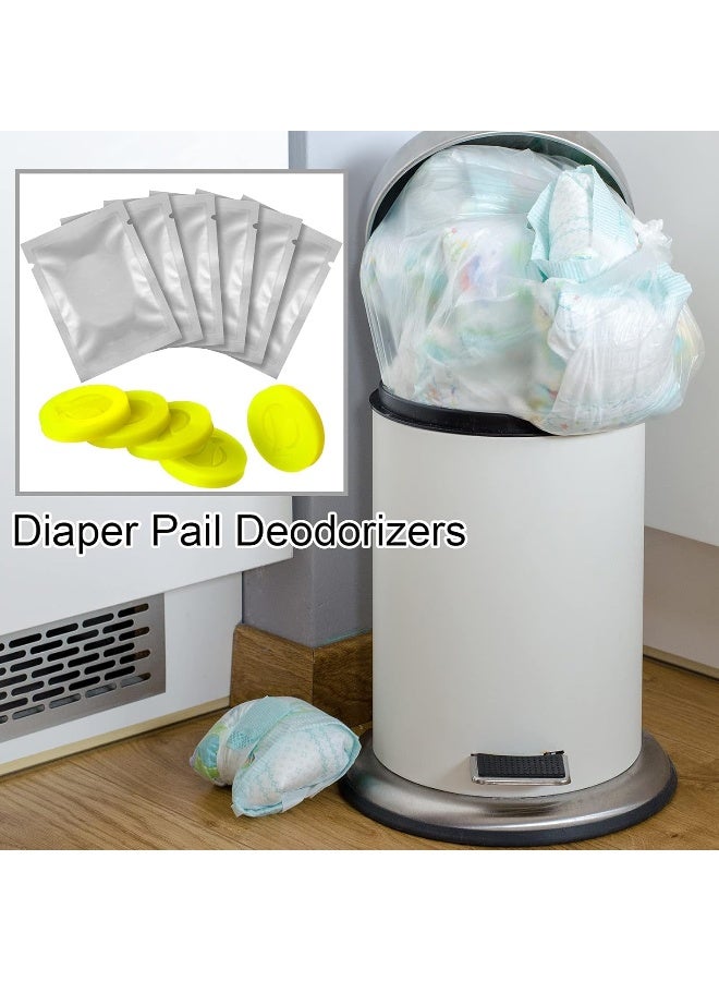Leelosp 12 Pieces Diaper Pail Deodorizers Baby Diaper Deodorizing Disc Diaper Bucket Air Freshener Keep Diaper Pails Smelling Fresh, Yellow - Image 5