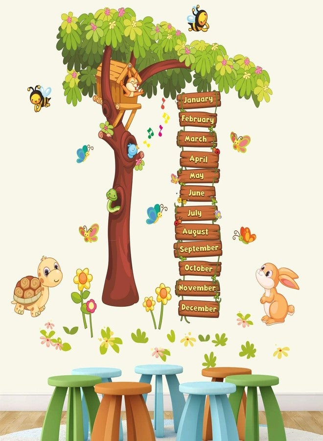 Byte Shop Months of The Year Kids Learning Education Nursery School Kinder Garden Wall Sticker 110cm x 100cm (Multicolour, Vinyl), Botanical - Image 2