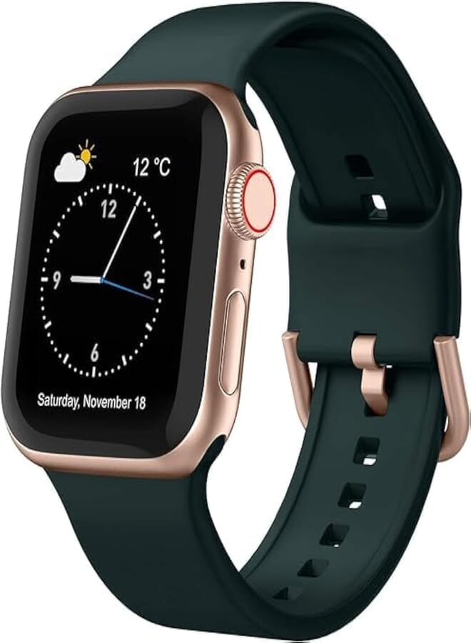 Next store Compatible with Apple Watch Band 49mm 45mm 44mm 42mm, Soft Silicone Sport Strap with Classic Clasp for iWatch Series 7 6 5 4 3 2 1 Women Men