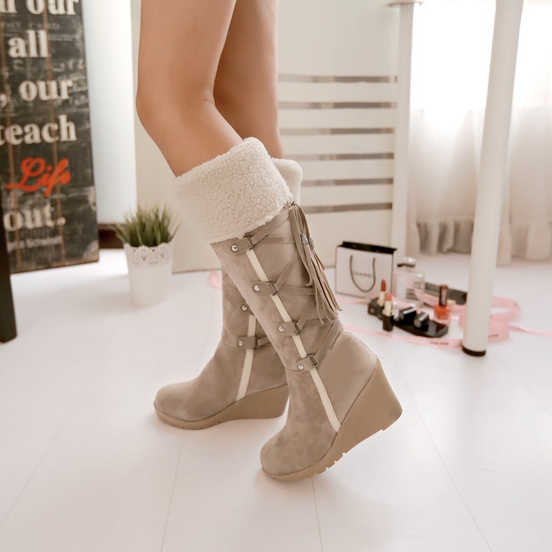 Plus Size 40414243 Snow Boots Manufacturers Generation Wedge Snow Boots High Boots - Image 4