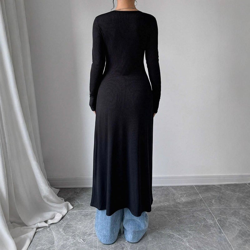 Women's Solid Color Long Sleeve Cardigan Sweater - Image 2