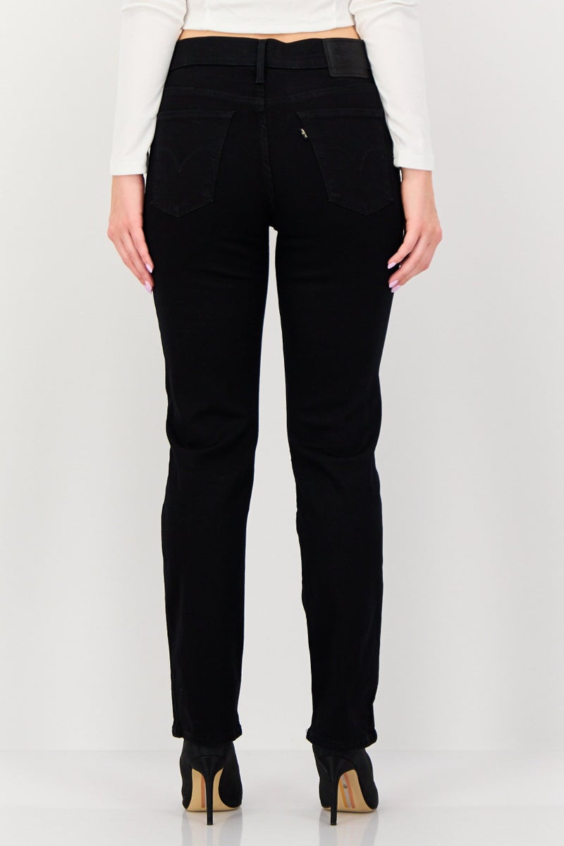 Levi's Women Straight Fit Plain Stretchable Jeans, Black - Image 3