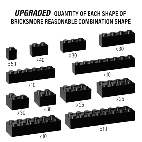 YUJHITP 300 Piece Black Bricks Bulk Assortment Pack Accessories for Building With 12 Sizes Compatible With Lego Parts and Pieces - Image 5