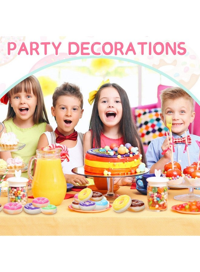 Macarrie 24 قطعة كرات ضغط دونات قوس قزح لتخفيف التوتر دونات قابلة للضغط للأطفال لوازم الحفلات ببطء 2 × 0.8 بوصة دونات مزيفة قابلة للضغط لهدايا حفلات عيد الميلاد - Image 5