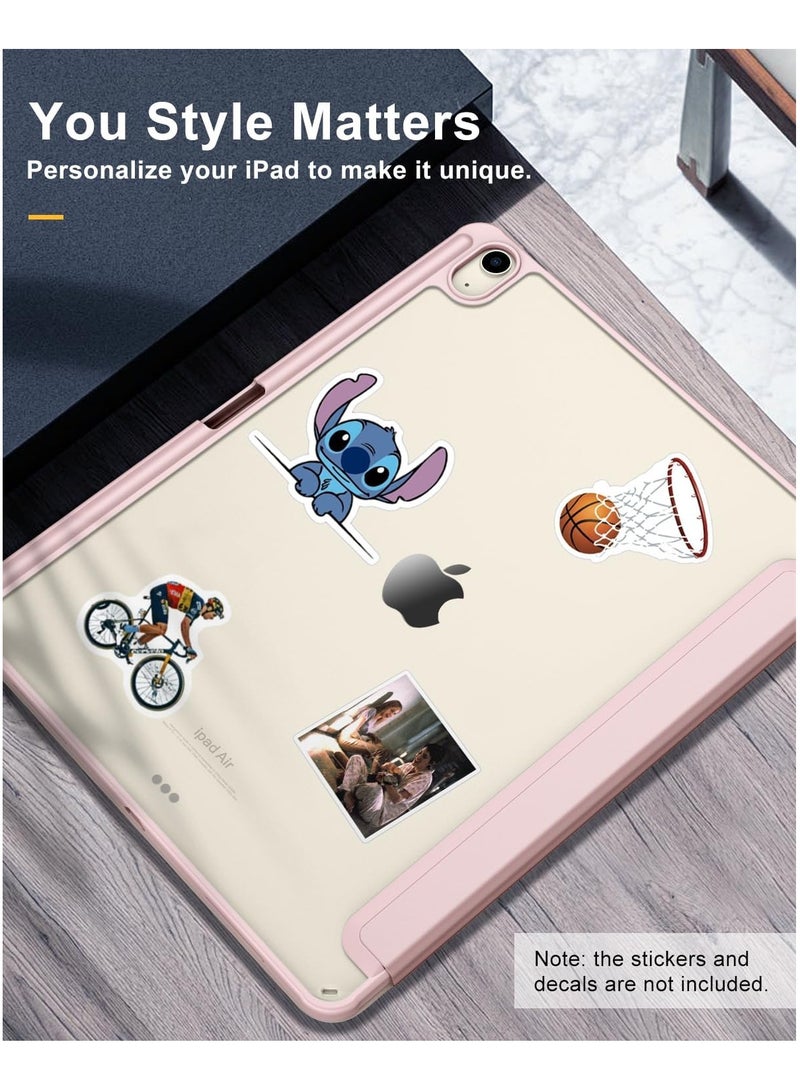 DUSALA Case for New iPad Air 13 inch (M3/M2-2025/2024) with Pencil Holder, Slim Stand Protective Cover with Clear Transparent Back Shell for iPad Air 13 inch, Auto Wake/Sleep, (Pink) - Image 5