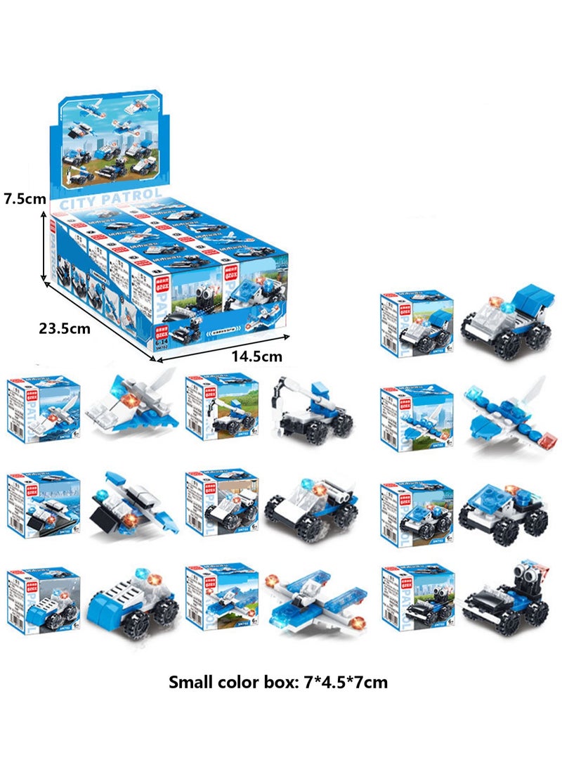 Loquat Children's Educational Small Particle Assembly Building Block Collection Set Toy(Police 10 Small Boxes) - Image 2