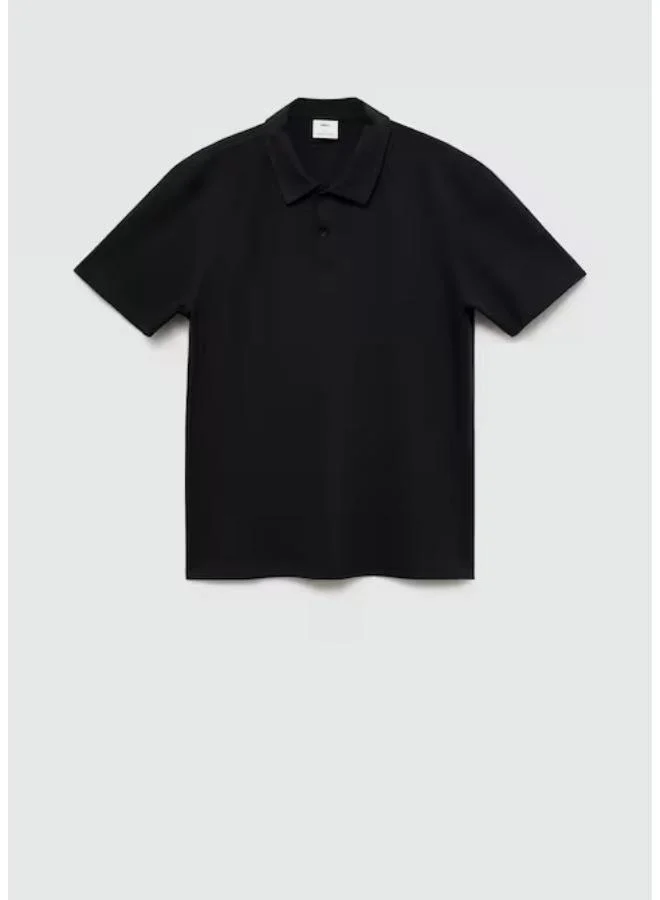 Mango Man Slim-Fit Cotton Pique Textured Polo Shirt
