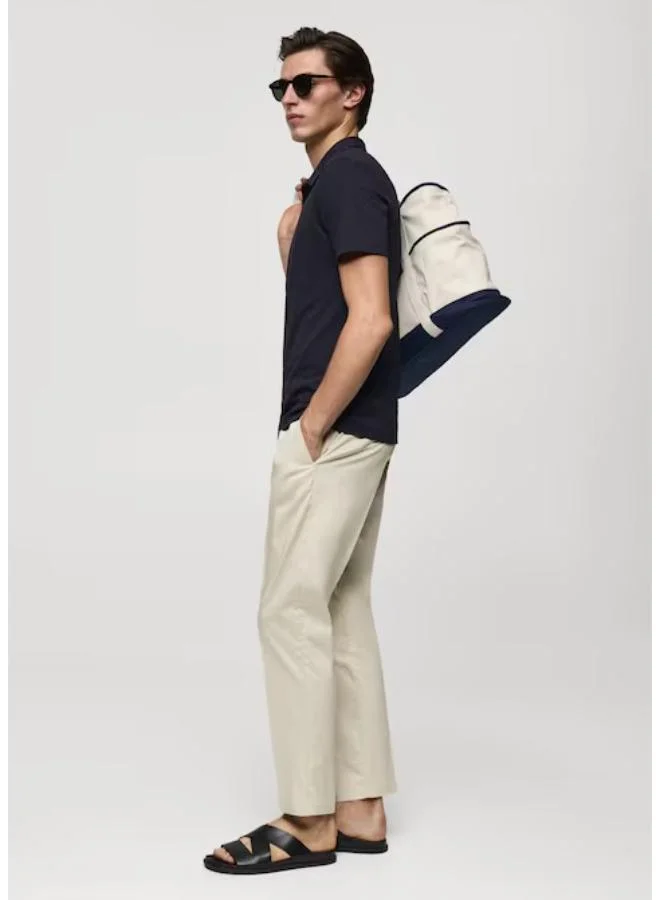 Mango Man Slim-Fit Cotton Pique Textured Polo Shirt