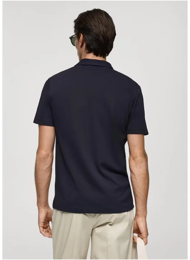 مانجو مان Slim-Fit Cotton Pique Textured Polo Shirt