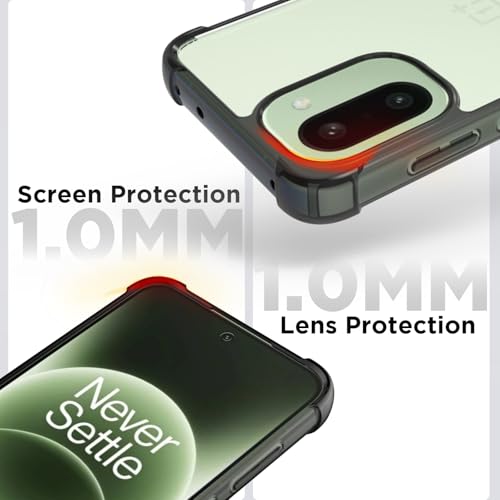 RIGGEAR Shockproof Clear Hybrid Airbag Armor Back Cover Case Compatible with OnePlus 15R 5G (Clear-Black TPU Bumper with Transparent PC) - Image 4