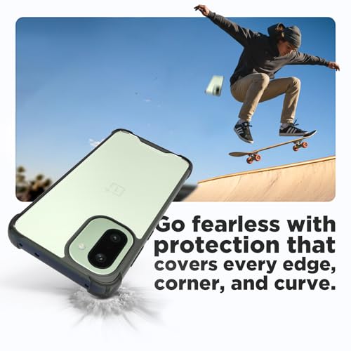 RIGGEAR Shockproof Clear Hybrid Airbag Armor Back Cover Case Compatible with OnePlus 15R 5G (Clear-Black TPU Bumper with Transparent PC) - Image 5