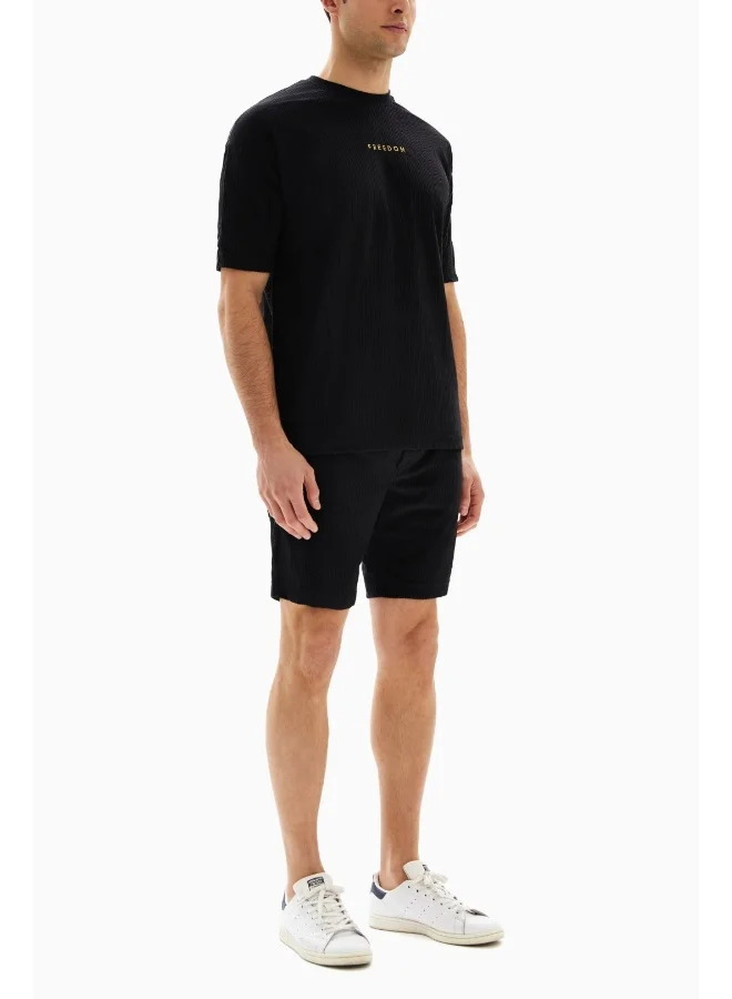 Wecre8 Black "Freedom" Set of T-shirt and Shorts