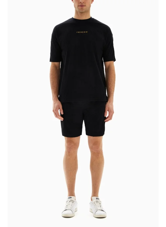 Wecre8 Black "Freedom" Set of T-shirt and Shorts