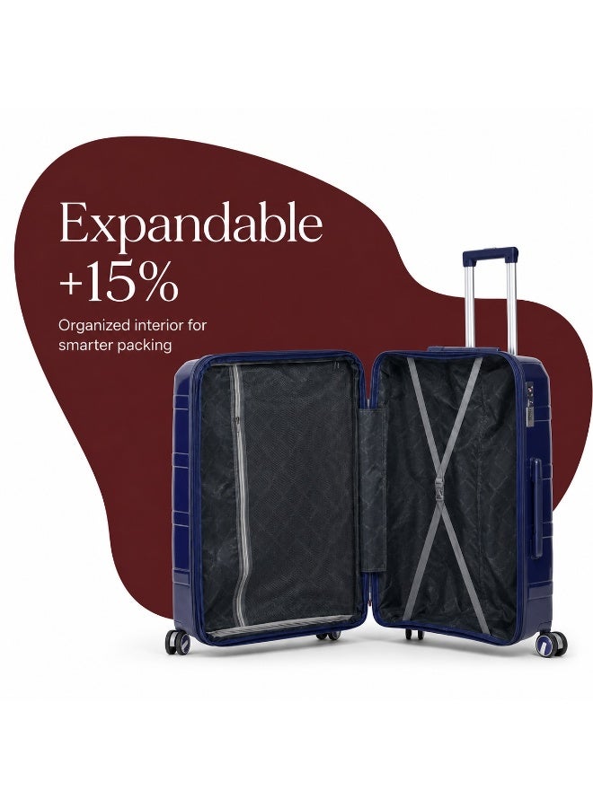 Hard Shell Luggage Set, 3 Pieces, Original Polypropylene (PP), Unbreakable Design, Spinner Wheels, Lightweight, 2-Year Warranty - Image 3