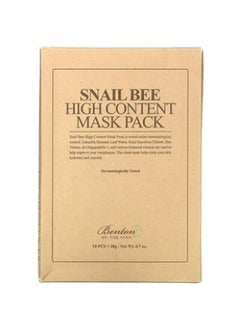 Benton Snail Bee High Content Beauty Mask Pack 10 Sheets 0.7 oz (20 g) Each