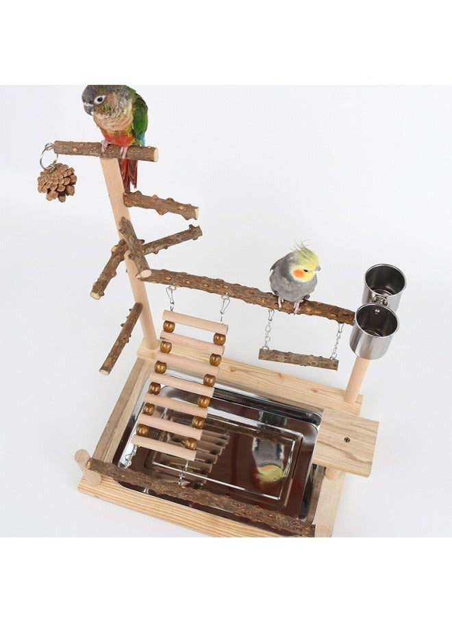 general Pepper wood parrot bench parrot climbing net climbing frame training station shelf climbing ladder swing bird toy suspension bridge - Image 4