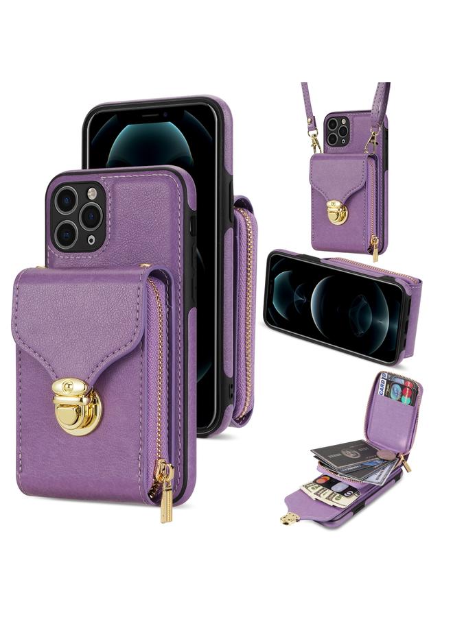 S-TOP Case For iPhone 11 Pro Max Zipper Hardware Card Wallet Phone Case - Image 1